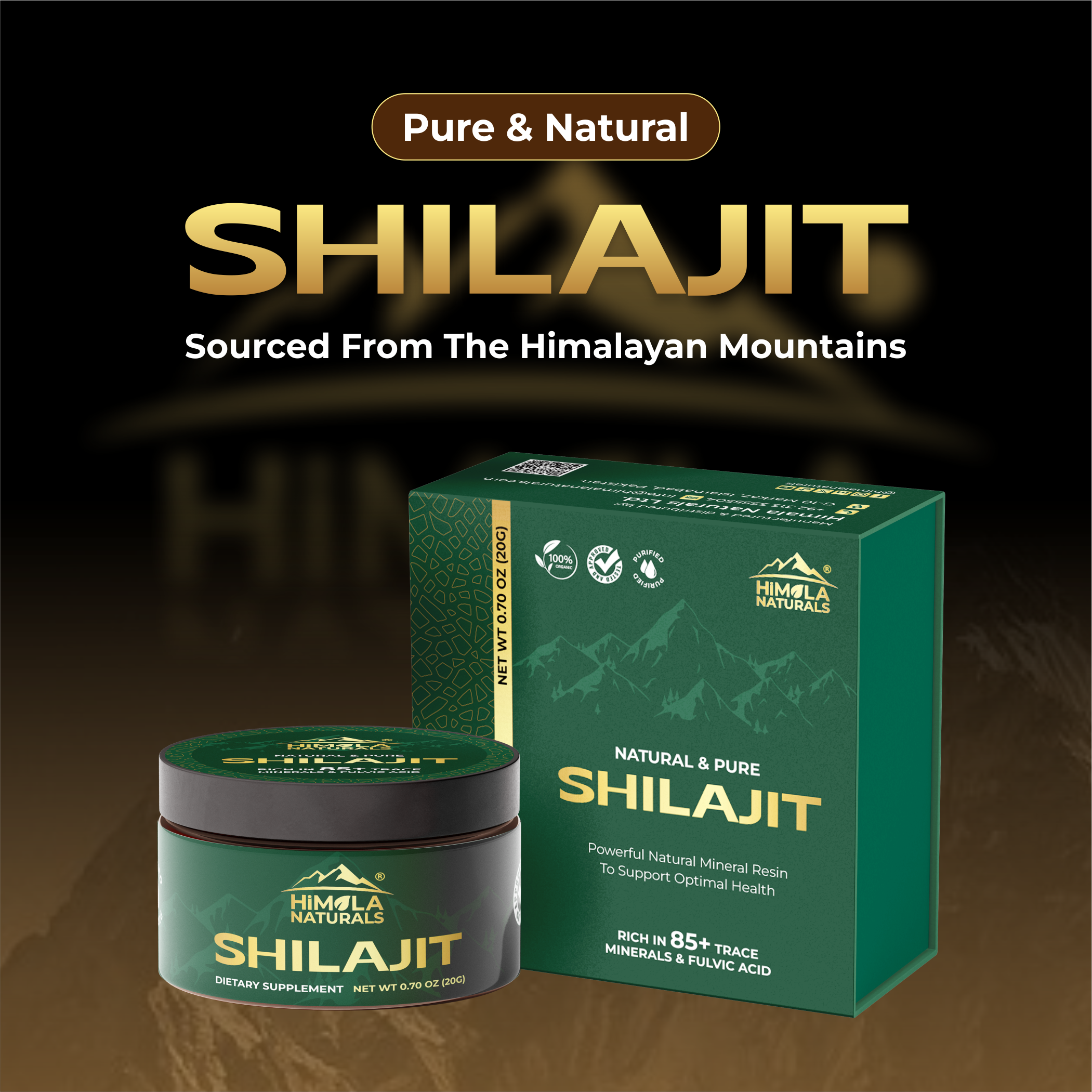 Premium Shilajit — Pure Himalayan Resin (20g / 30g) | Himala Naturals
